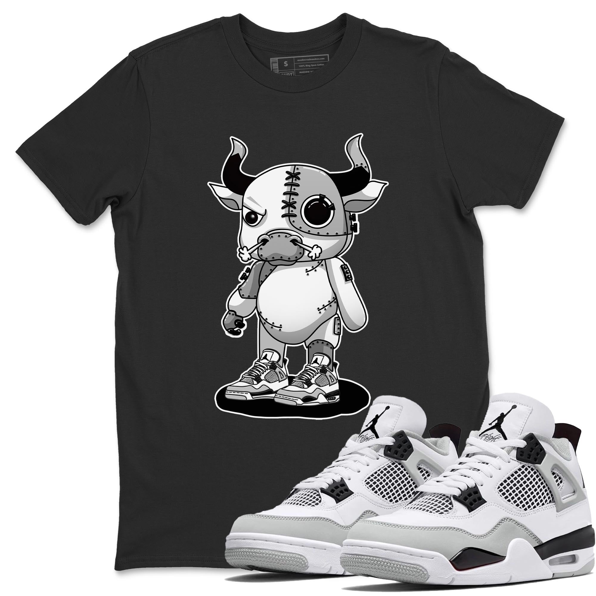 Cyborg Bull Unisex Tops - Air Jordan 4 Military Black