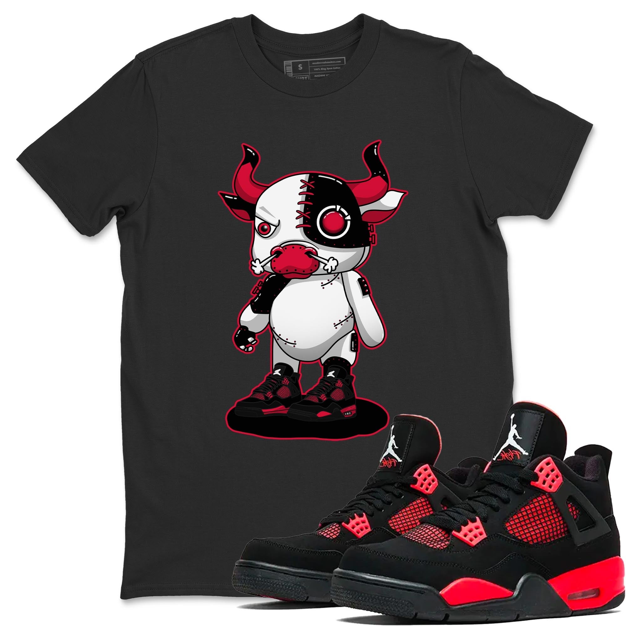 Cyborg Bull Unisex Tops - Air Jordan 4 Red Thunder