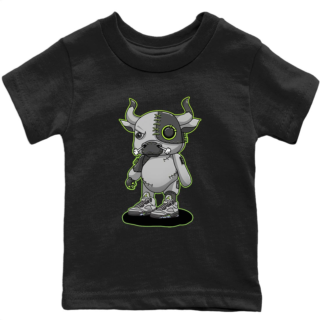 Cyborg Bull Kids Tops - Air Jordan 5 Green Bean
