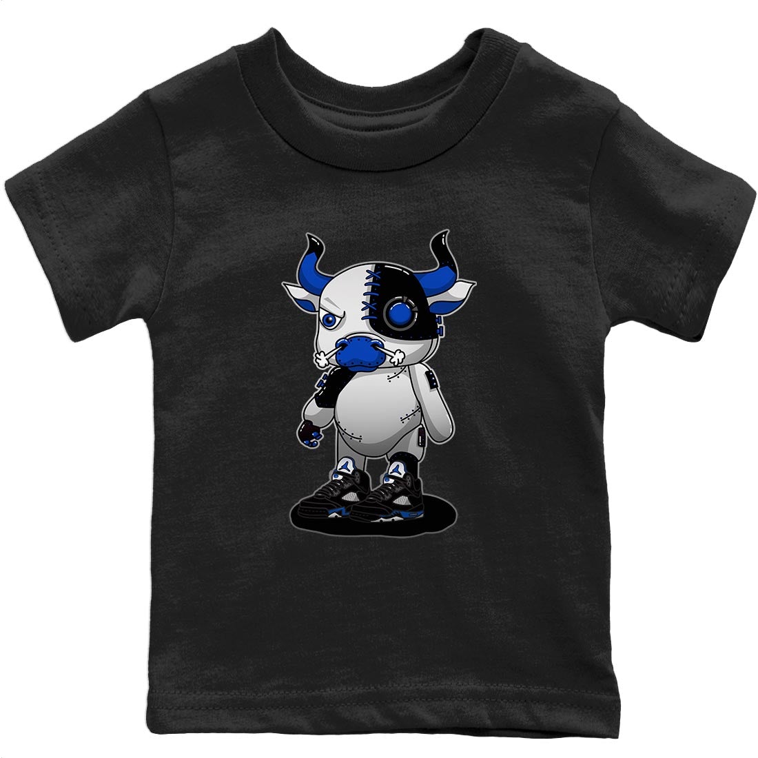 Cyborg Bull Kids Tops - Air Jordan 5 Racer Blue