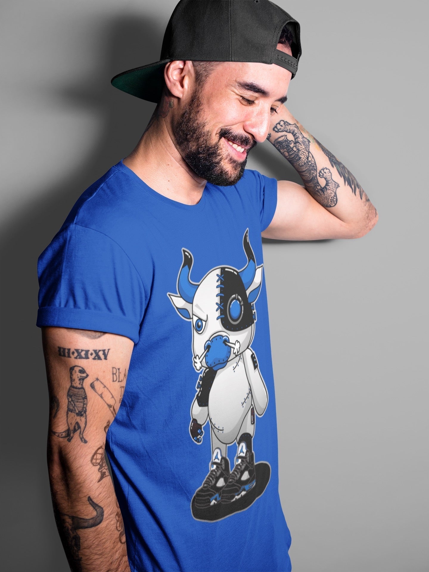 Cyborg Bull Unisex Tops - Air Jordan 5 Racer Blue