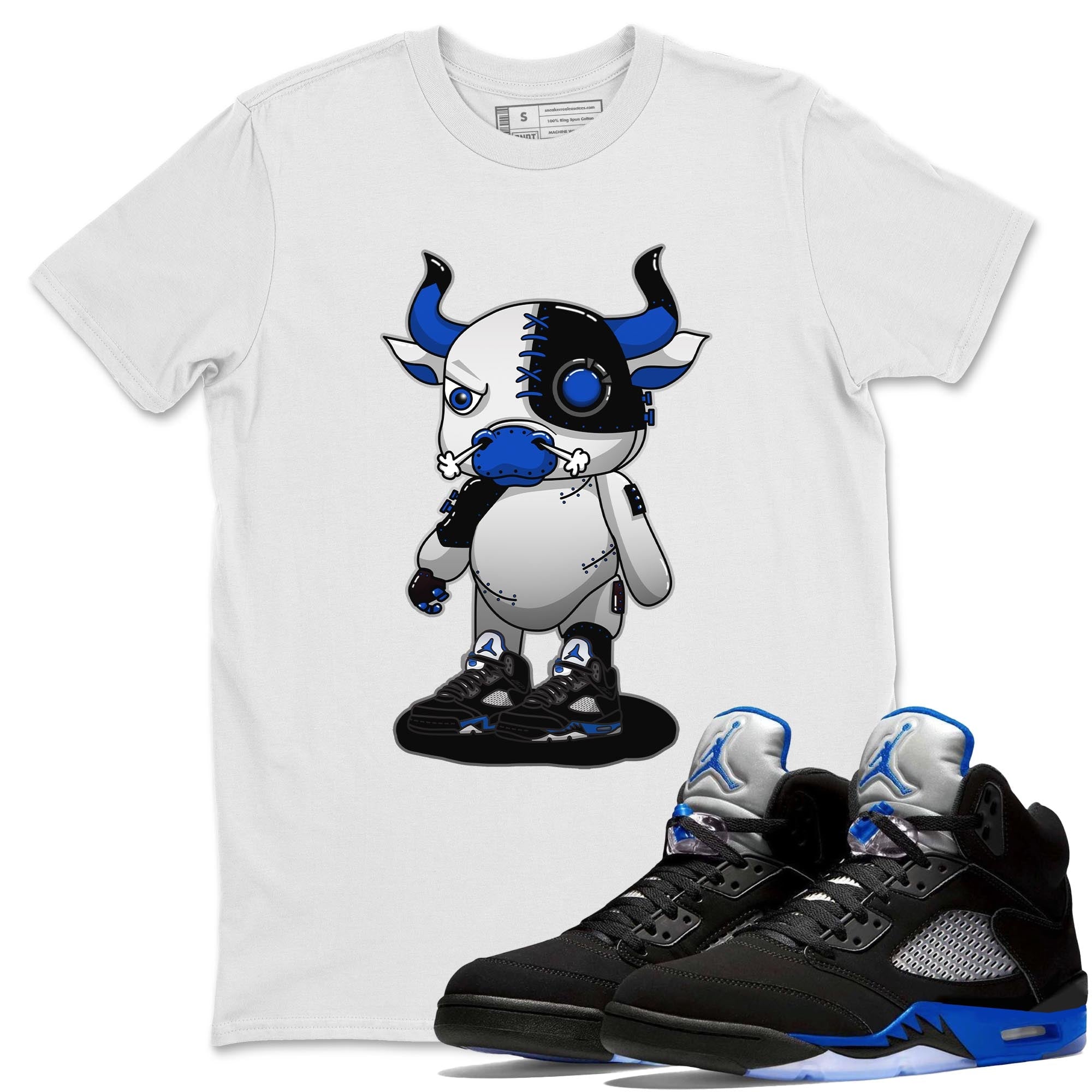 Cyborg Bull Unisex Tops - Air Jordan 5 Racer Blue
