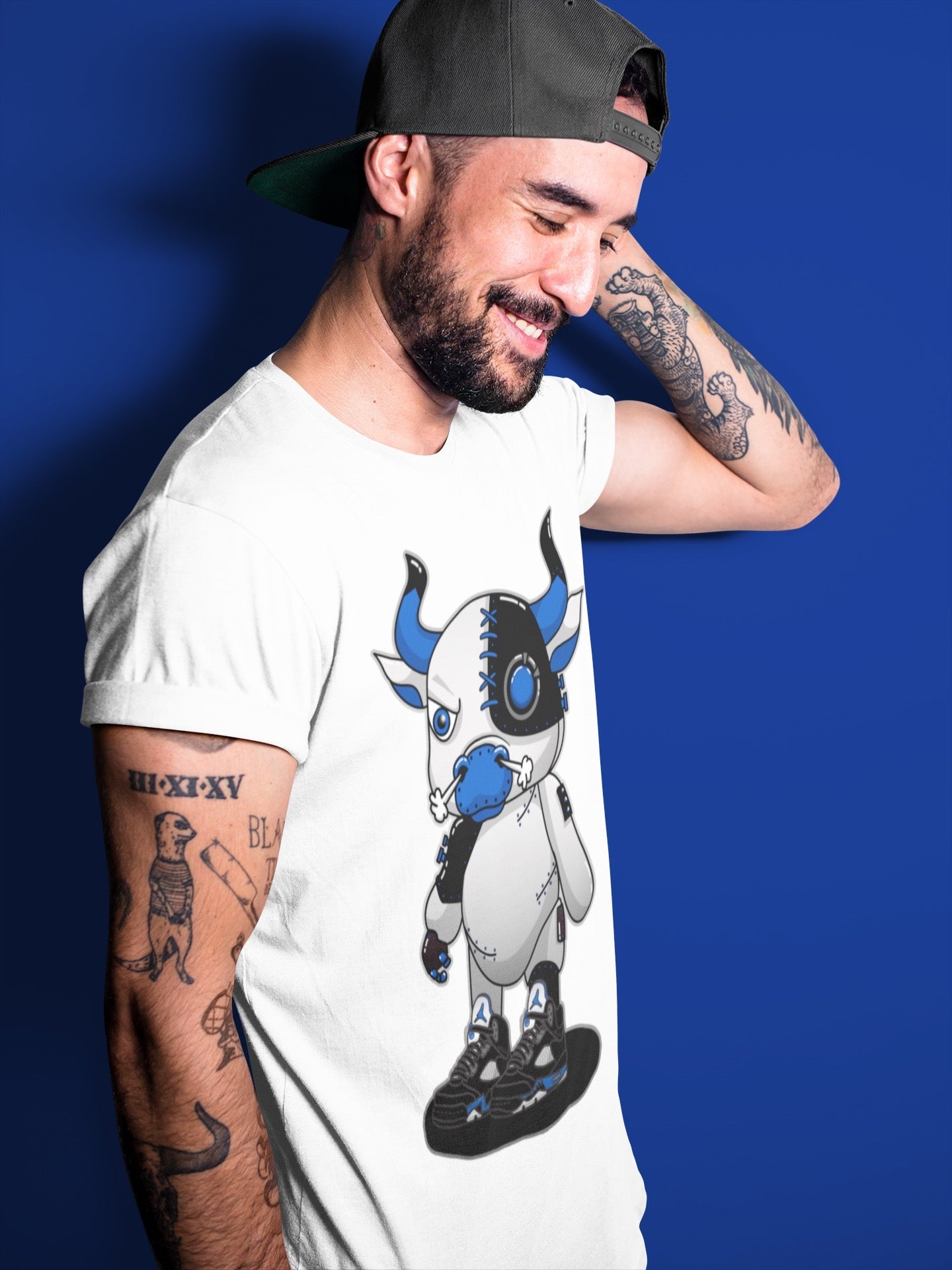 Cyborg Bull Unisex Tops - Air Jordan 5 Racer Blue