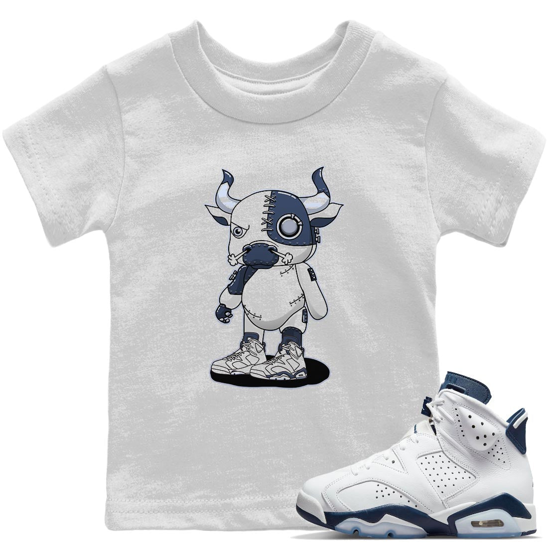 Cyborg Bull Kids Tops - Air Jordan 6 Midnight Navy