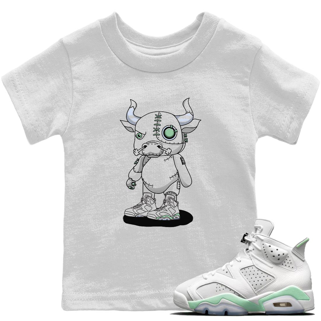 Cyborg Bull Kids Tops - Air Jordan 6 Mint Foam
