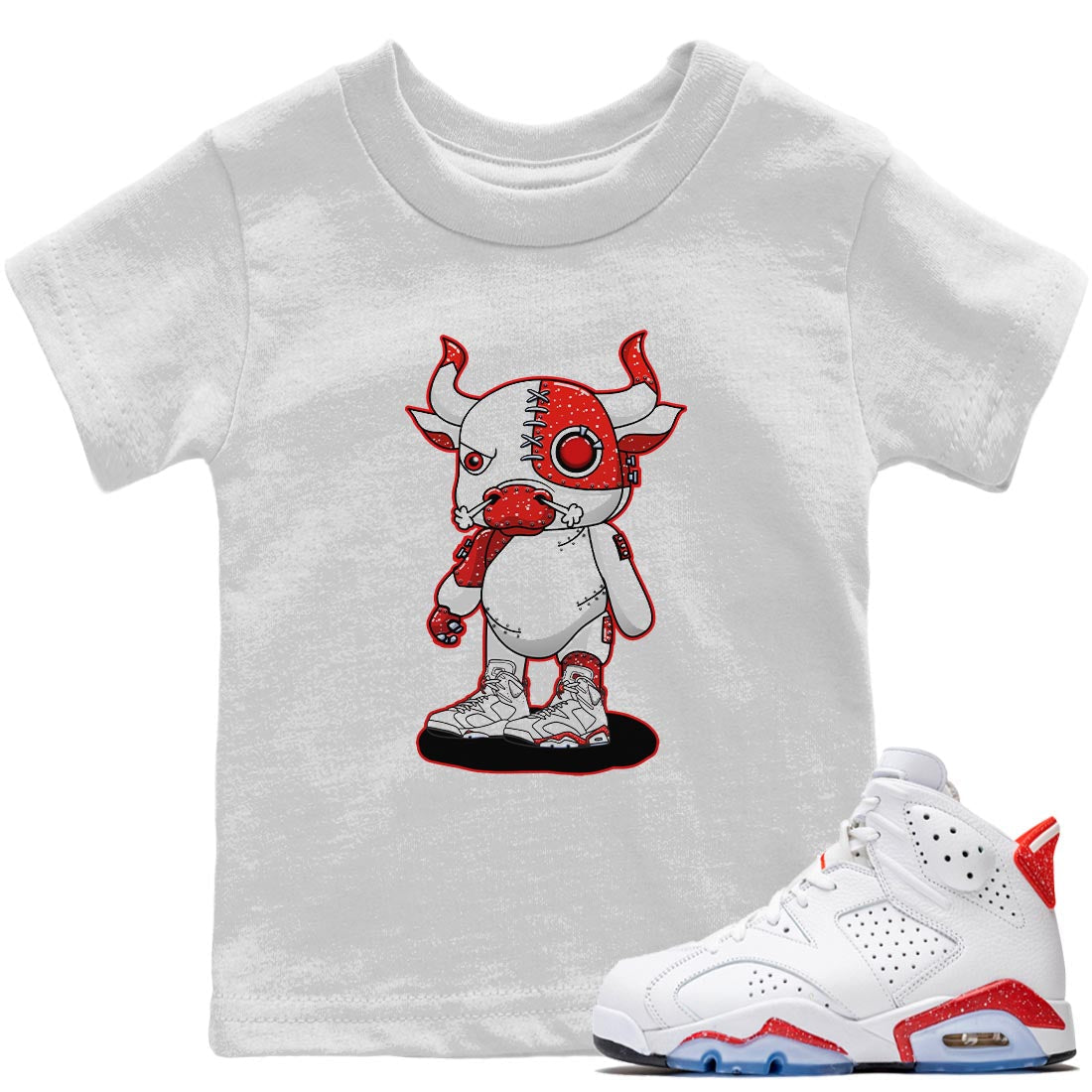 Cyborg Bull Kids Tops - Air Jordan 6 Red Velvet Cookies