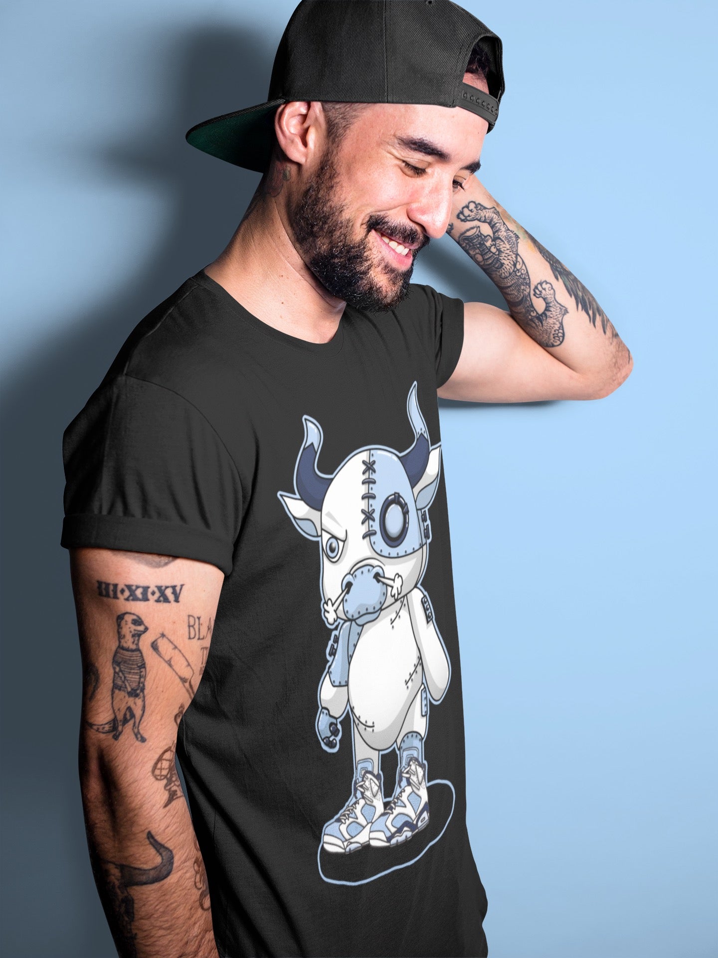 Cyborg Bull Unisex Tops - Air Jordan 6 UNC