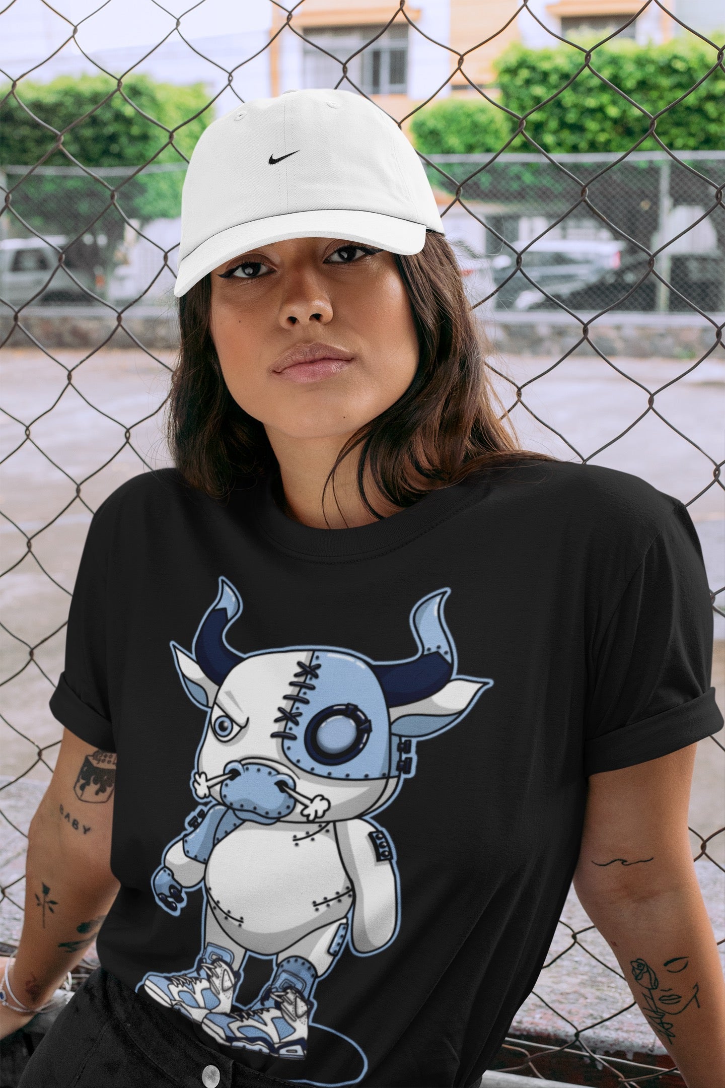 Cyborg Bull Unisex Tops - Air Jordan 6 UNC