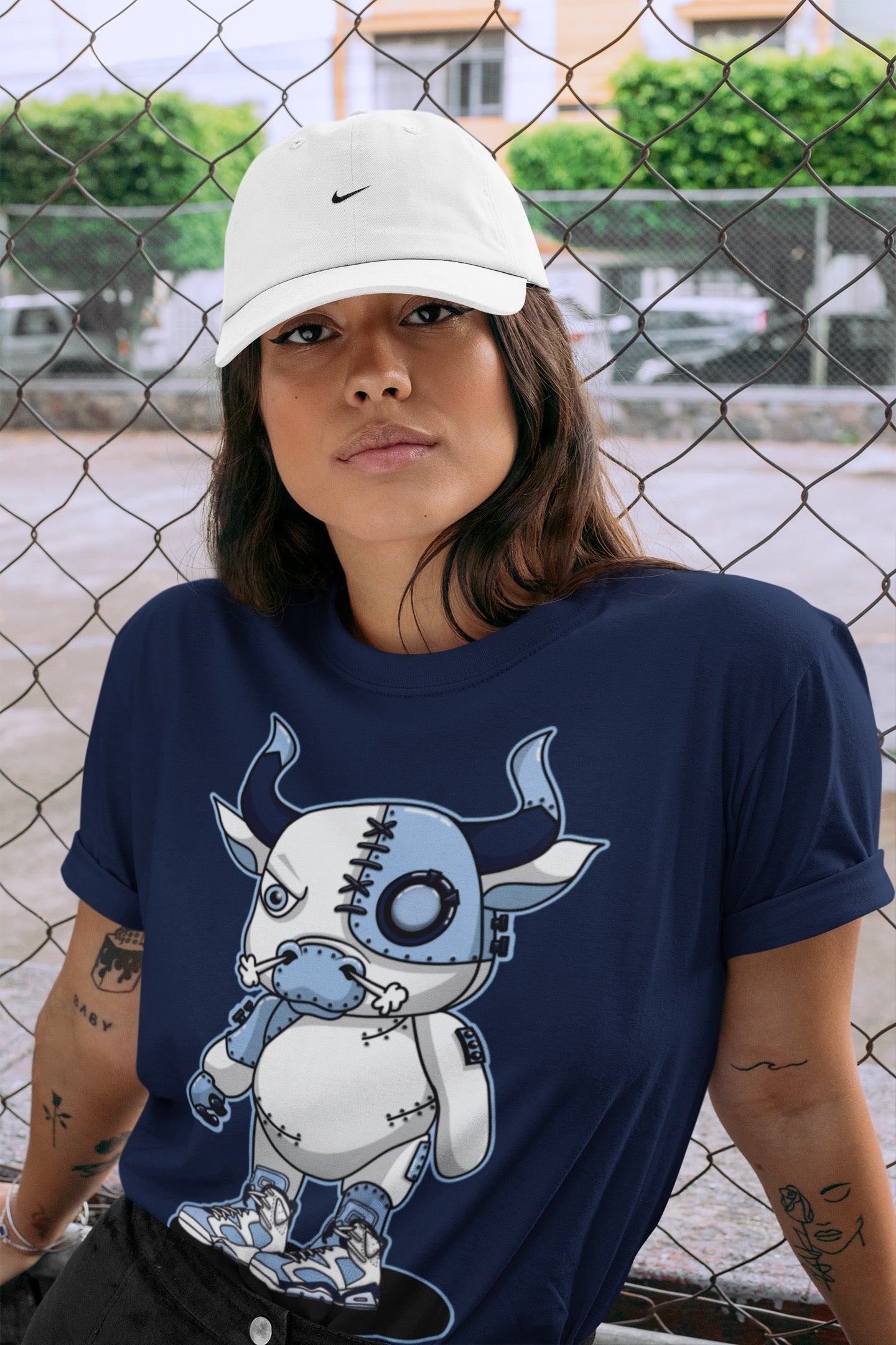 Cyborg Bull Unisex Tops - Air Jordan 6 UNC
