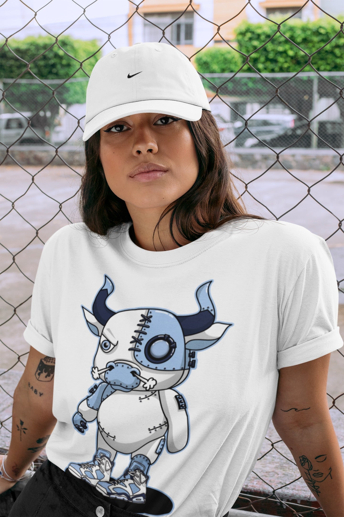 Cyborg Bull Unisex Tops - Air Jordan 6 UNC