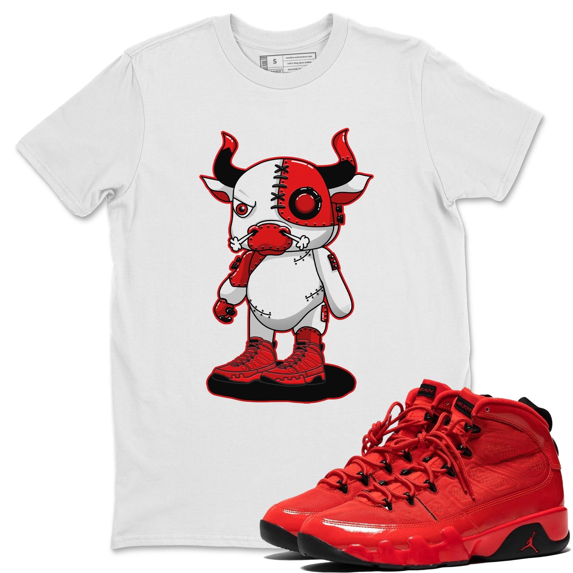 Cyborg Bull Unisex Tops - Air Jordan 9 Chile Red