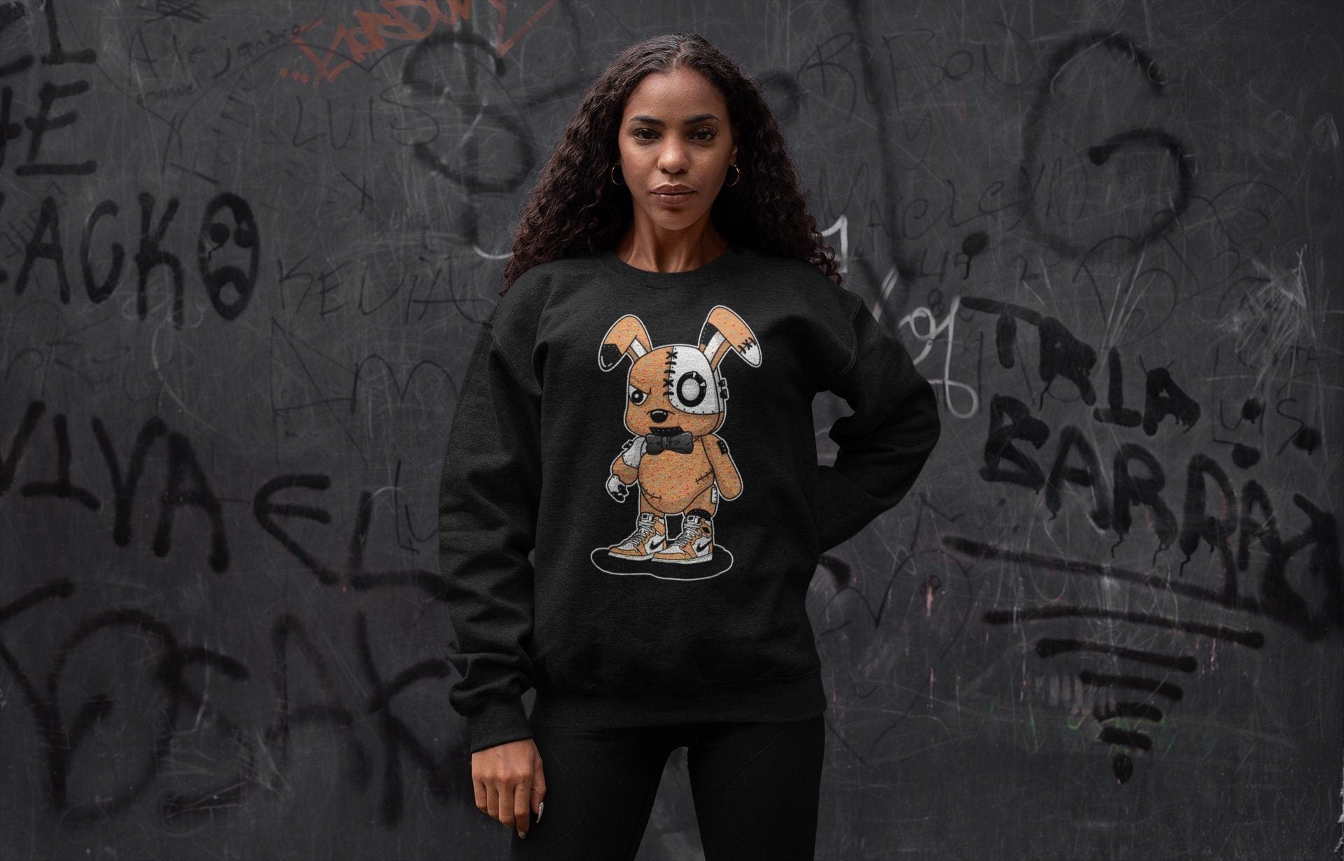 Cyborg Bunny Unisex Tops - Air Jordan 1 Brushstroke