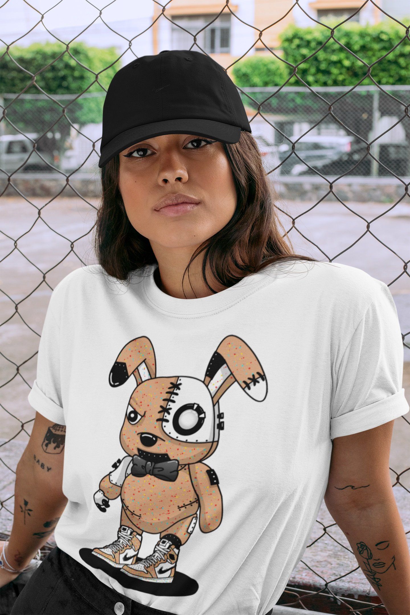 Cyborg Bunny Unisex Tops - Air Jordan 1 Brushstroke