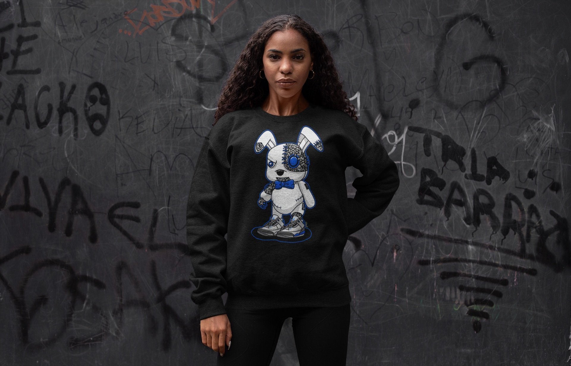 Cyborg Bunny Unisex Tops - Air Jordan 3 Racer Blue