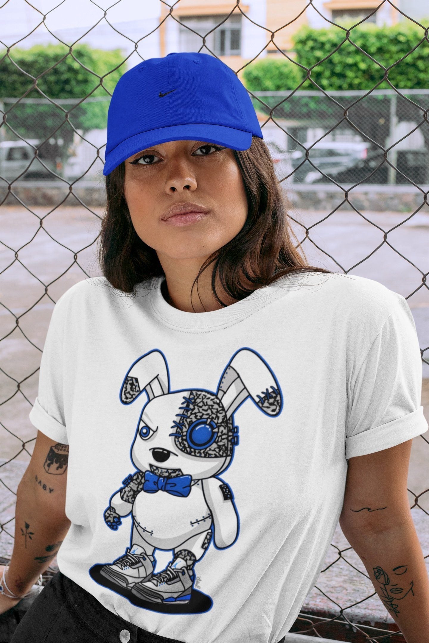 Cyborg Bunny Unisex Tops - Air Jordan 3 Racer Blue