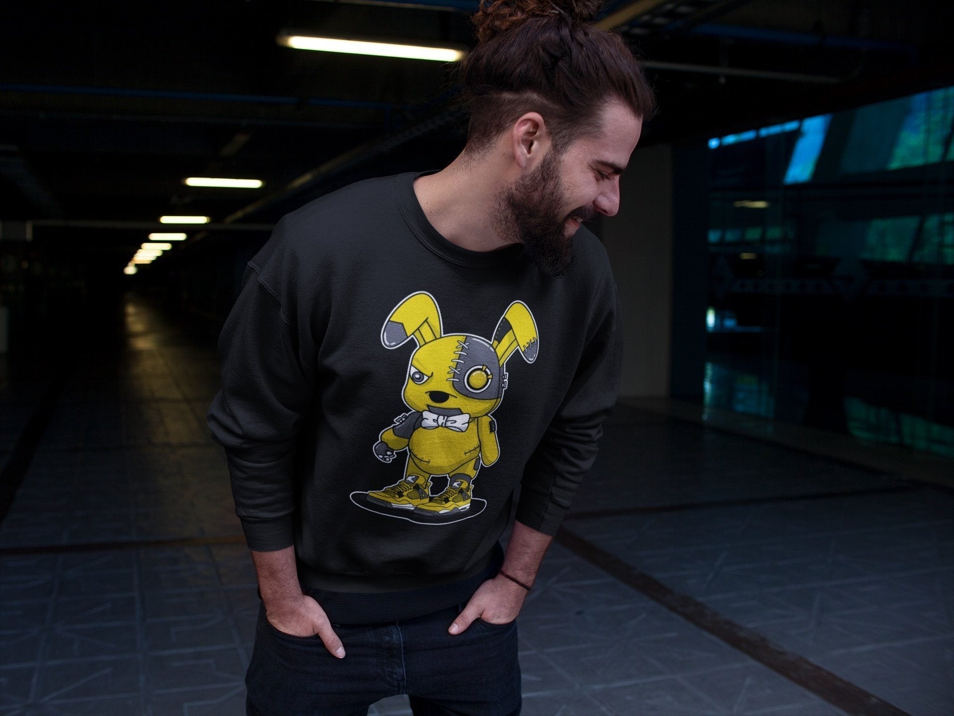 Cyborg Bunny Unisex Tops - Air Jordan 4 Lightning