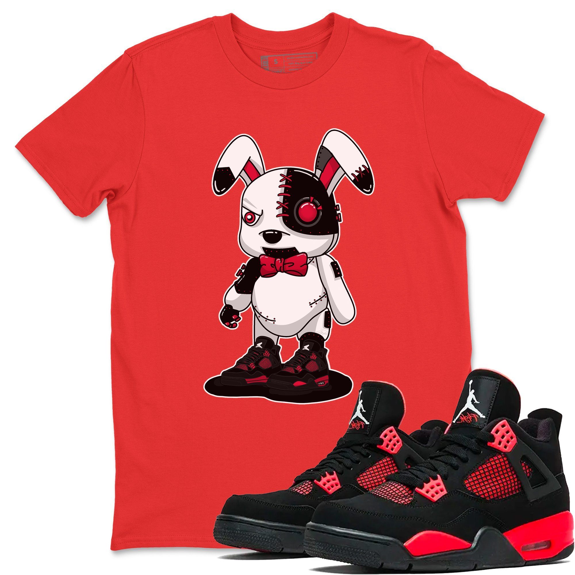 Cyborg Bunny Unisex Tops - Air Jordan 4 Red Thunder