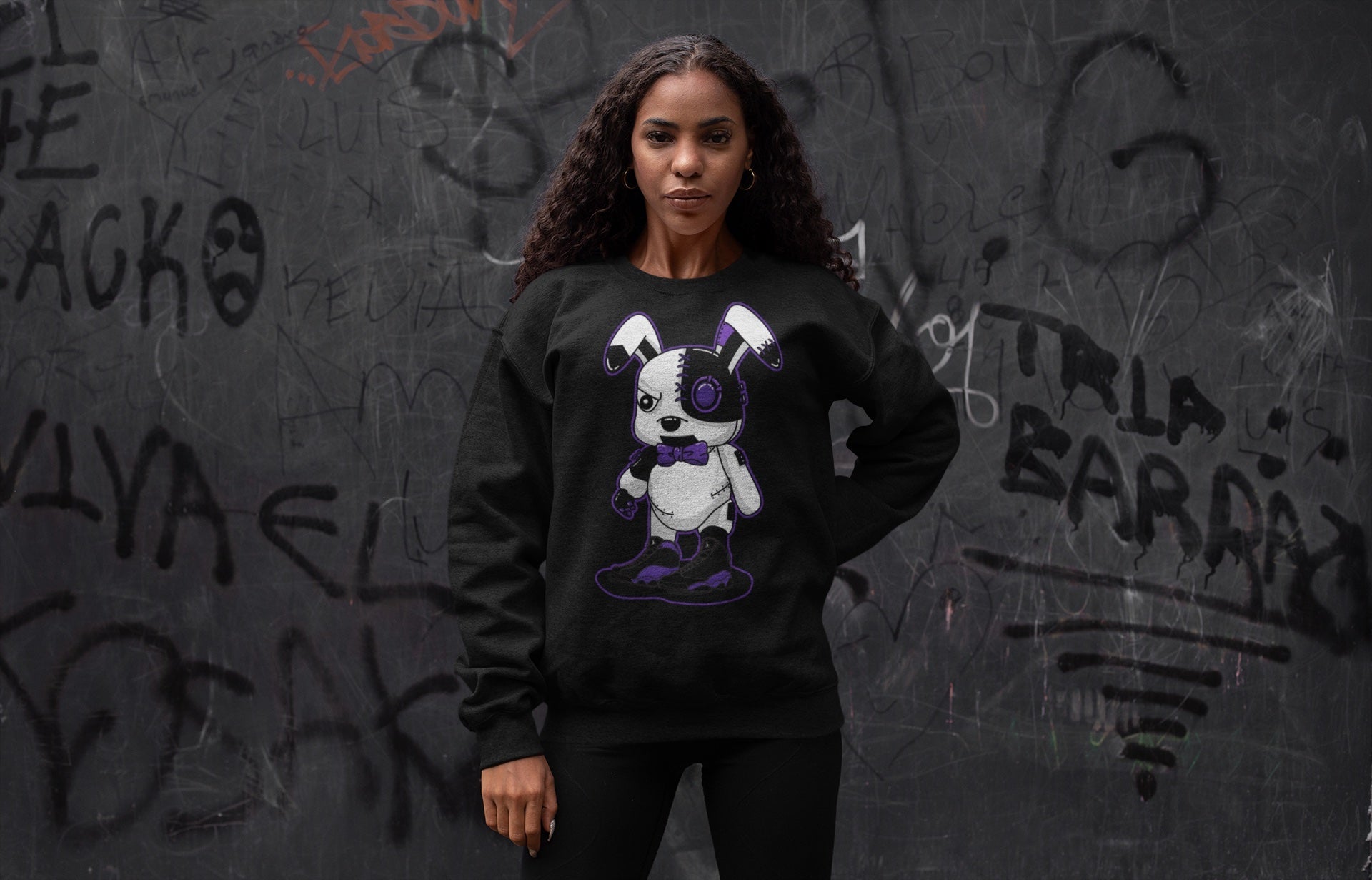 Cyborg Bunny Unisex Tops - Air Jordan 13 Court Purple