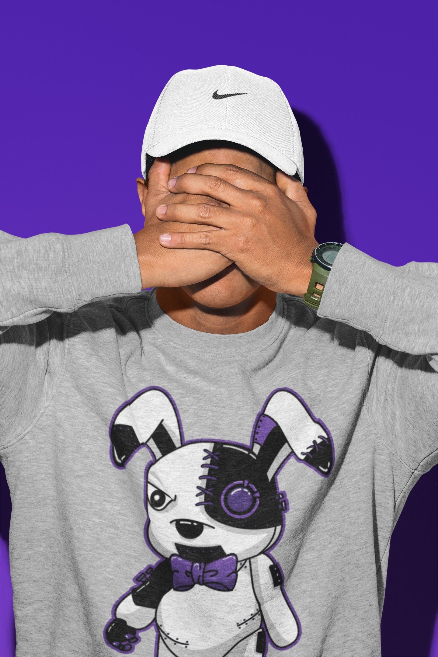 Cyborg Bunny Unisex Tops - Air Jordan 13 Court Purple