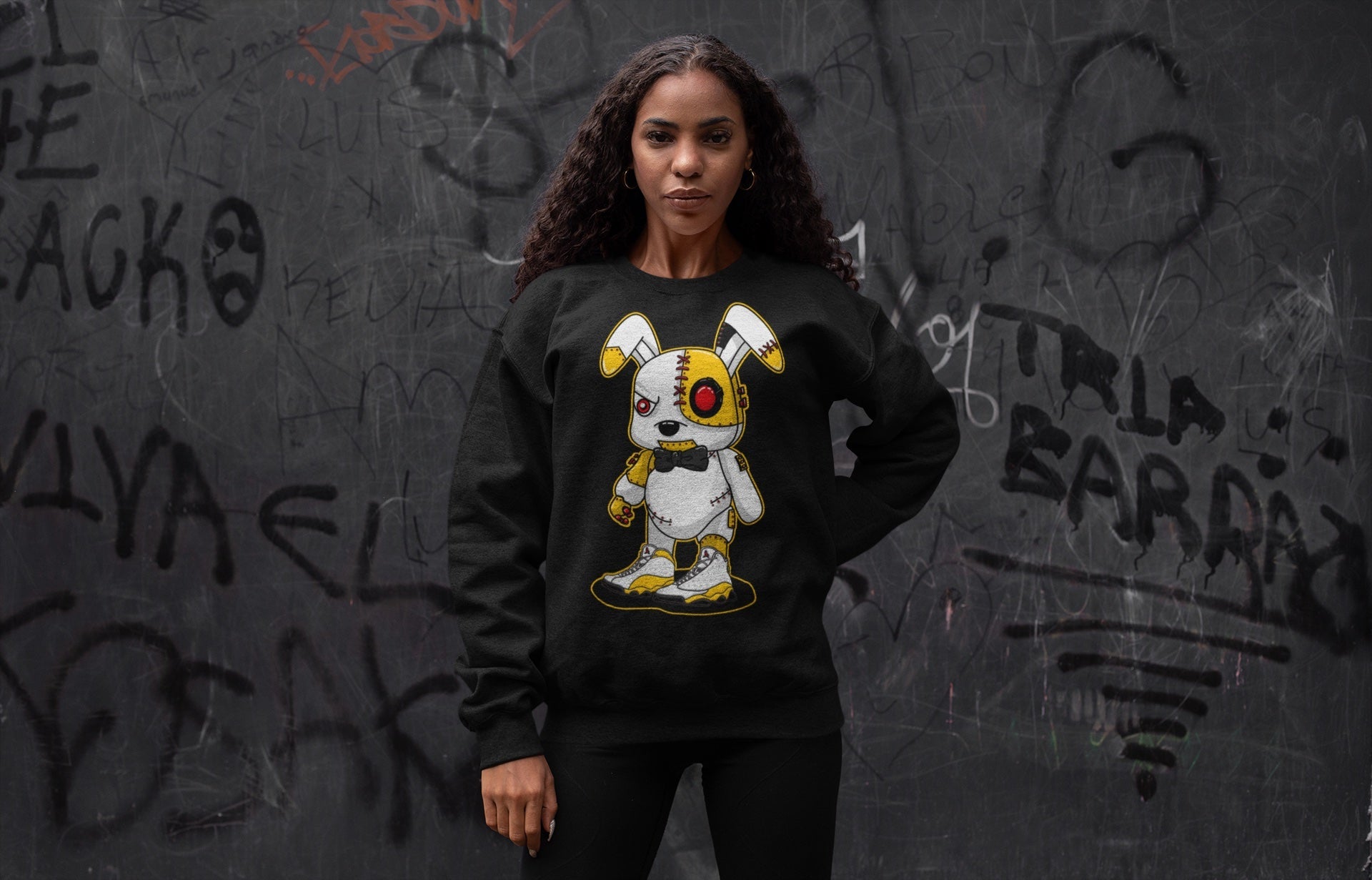 Cyborg Bunny Unisex Tops - Air Jordan 13 Del Sol
