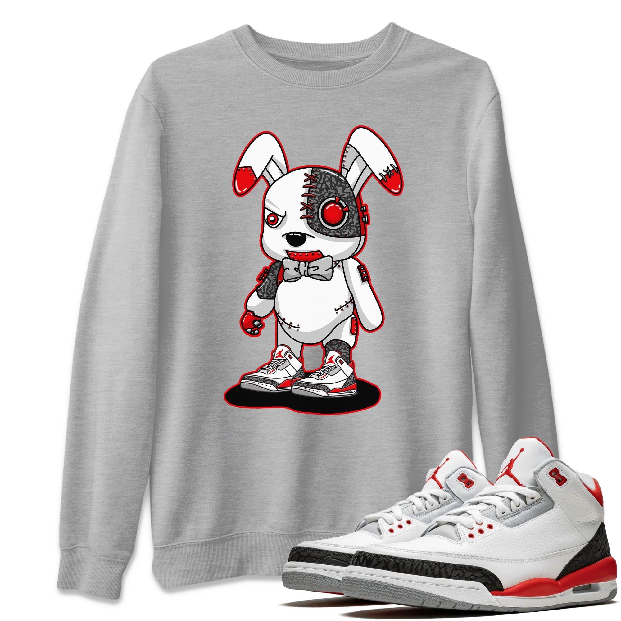 Cyborg Bunny Unisex Tops - Air Jordan 3 Fire Red