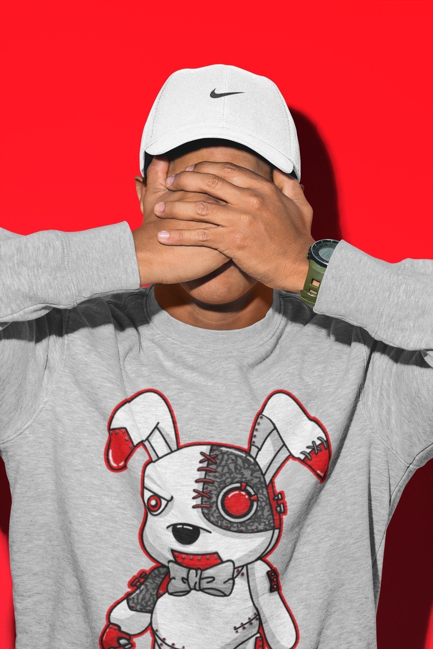 Cyborg Bunny Unisex Tops - Air Jordan 3 Fire Red