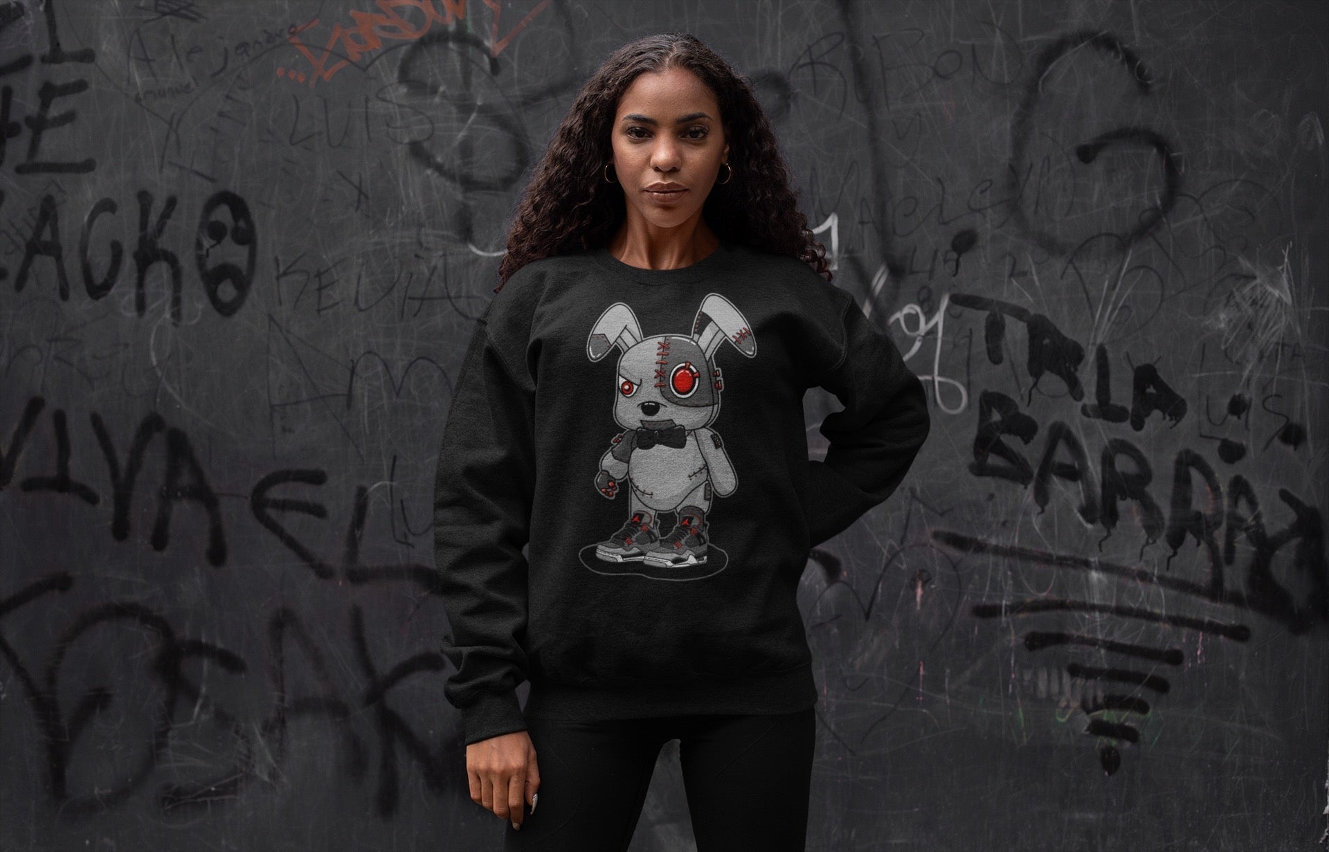 Cyborg Bunny Unisex Tops - Air Jordan 4 Infrared