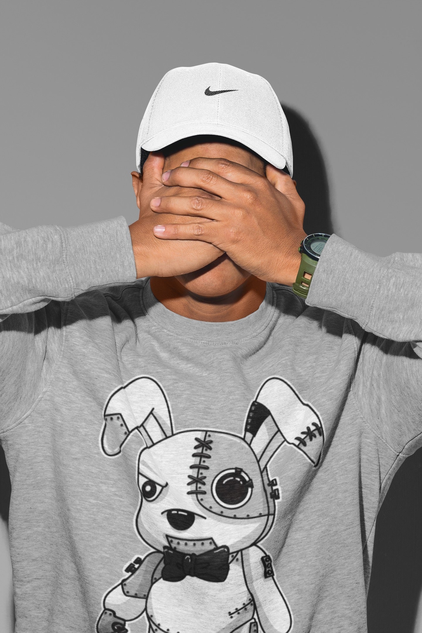 Cyborg Bunny Unisex Tops - Air Jordan 4 Military Black