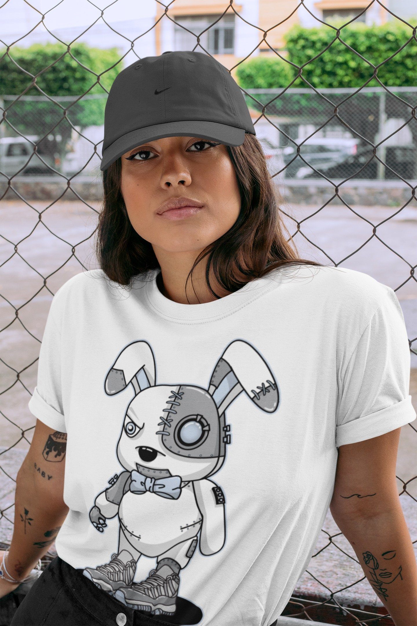 Cyborg Bunny Unisex Tops - Air Jordan 11 Cool Grey