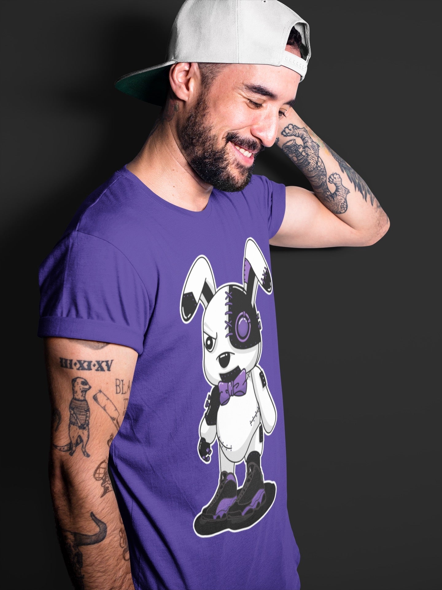 Cyborg Bunny Unisex Tops - Air Jordan 13 Court Purple