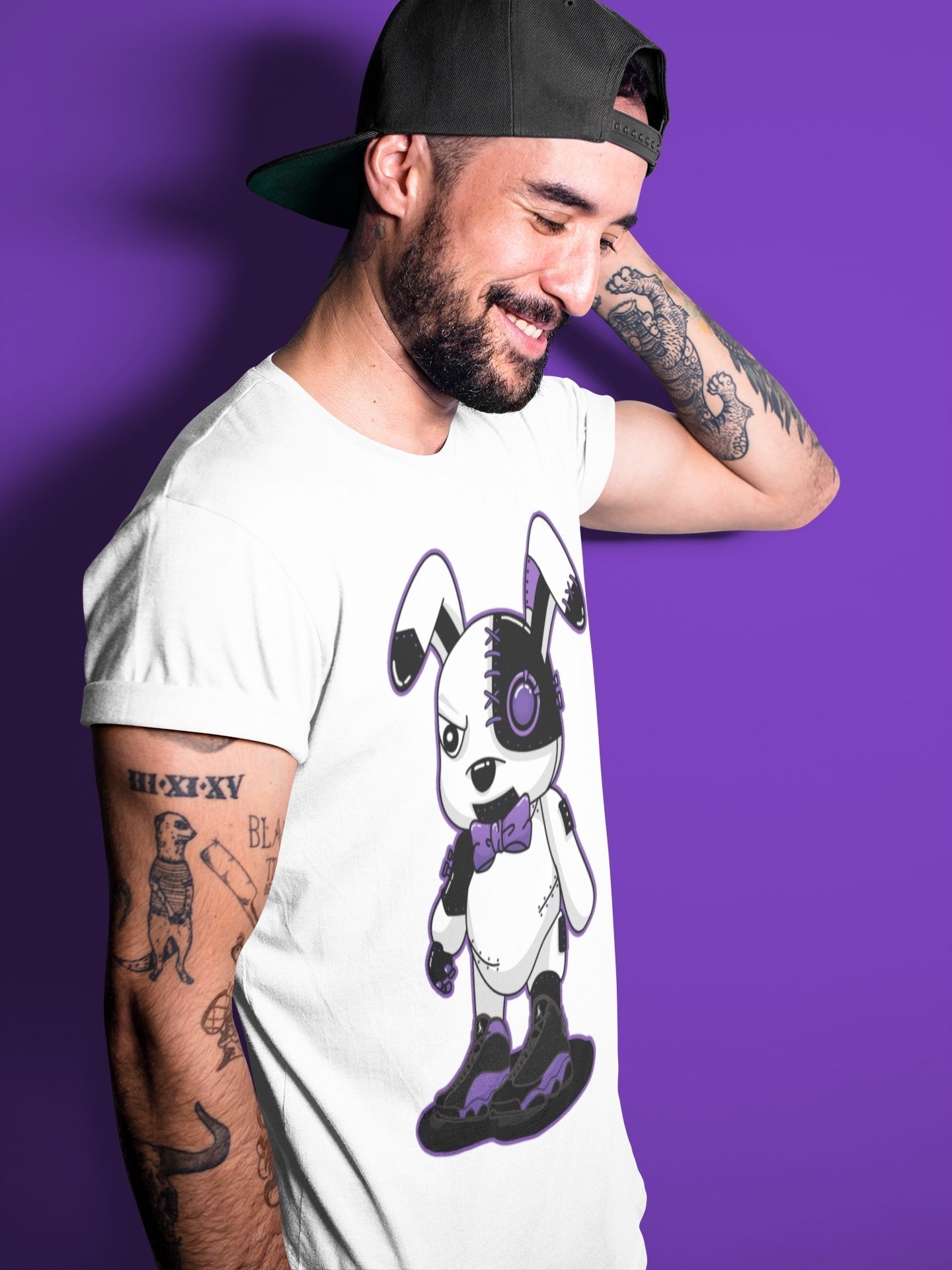 Cyborg Bunny Unisex Tops - Air Jordan 13 Court Purple