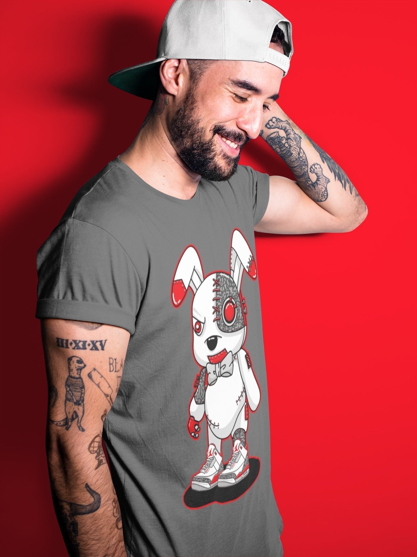 Cyborg Bunny Unisex Tops - Air Jordan 3 Fire Red