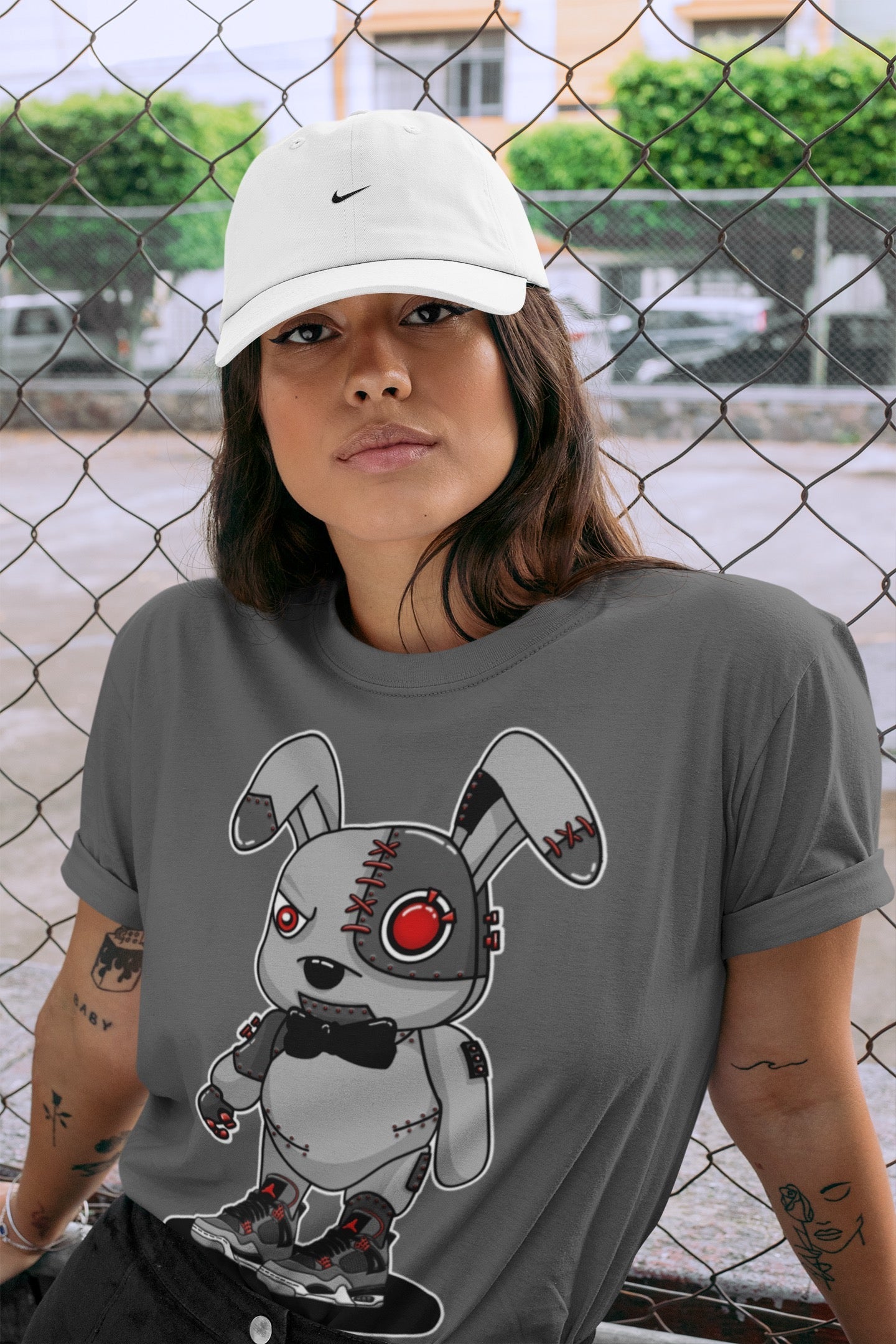 Cyborg Bunny Unisex Tops - Air Jordan 4 Infrared