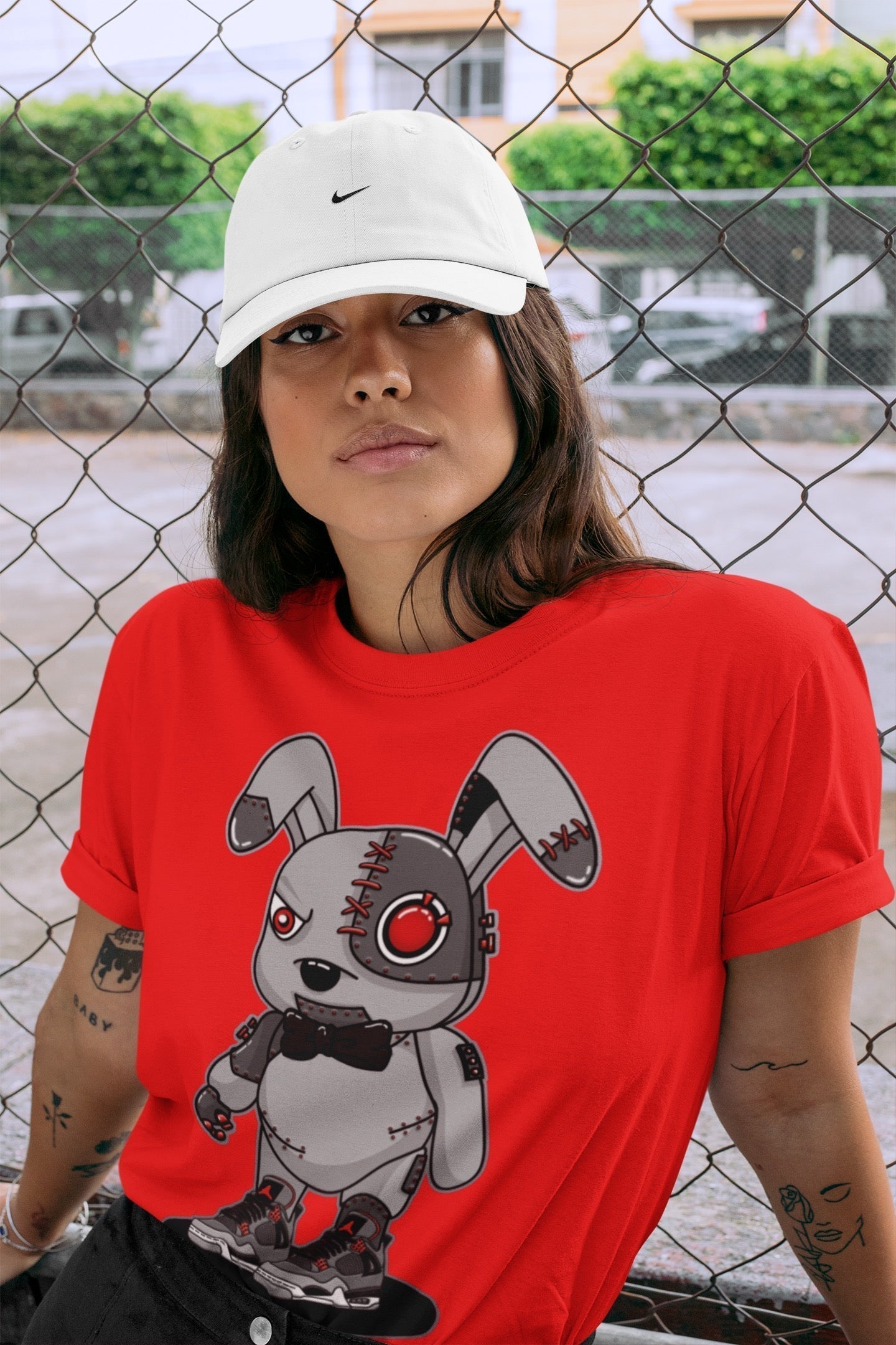 Cyborg Bunny Unisex Tops - Air Jordan 4 Infrared
