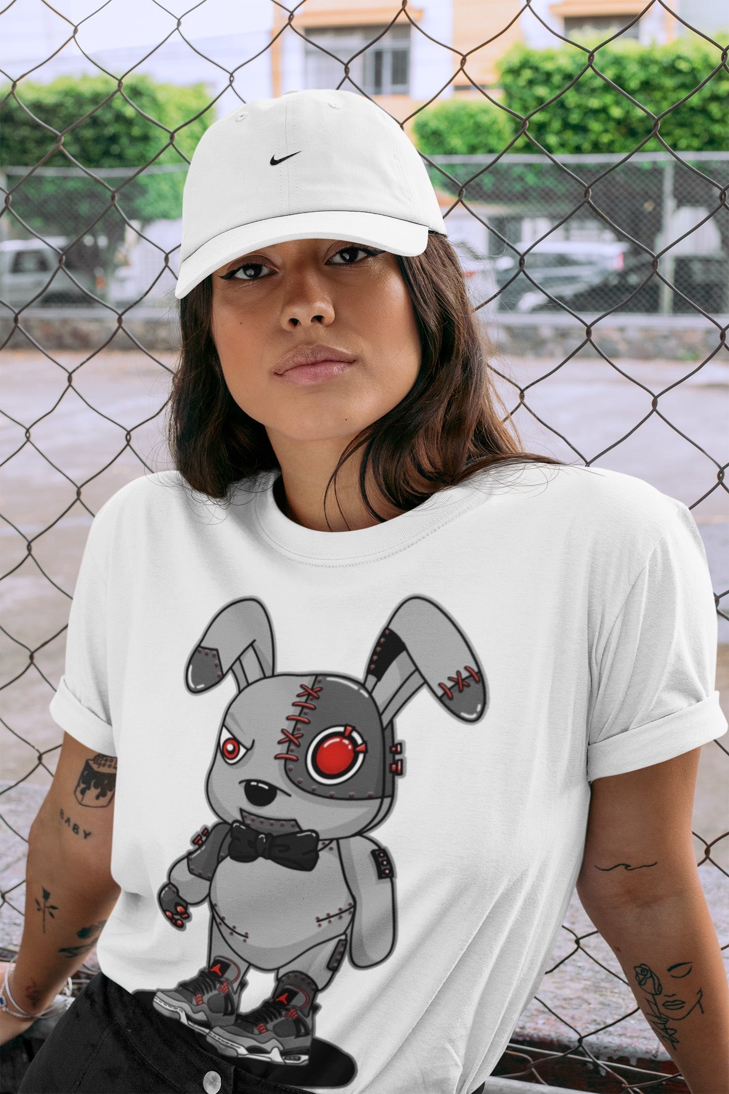 Cyborg Bunny Unisex Tops - Air Jordan 4 Infrared