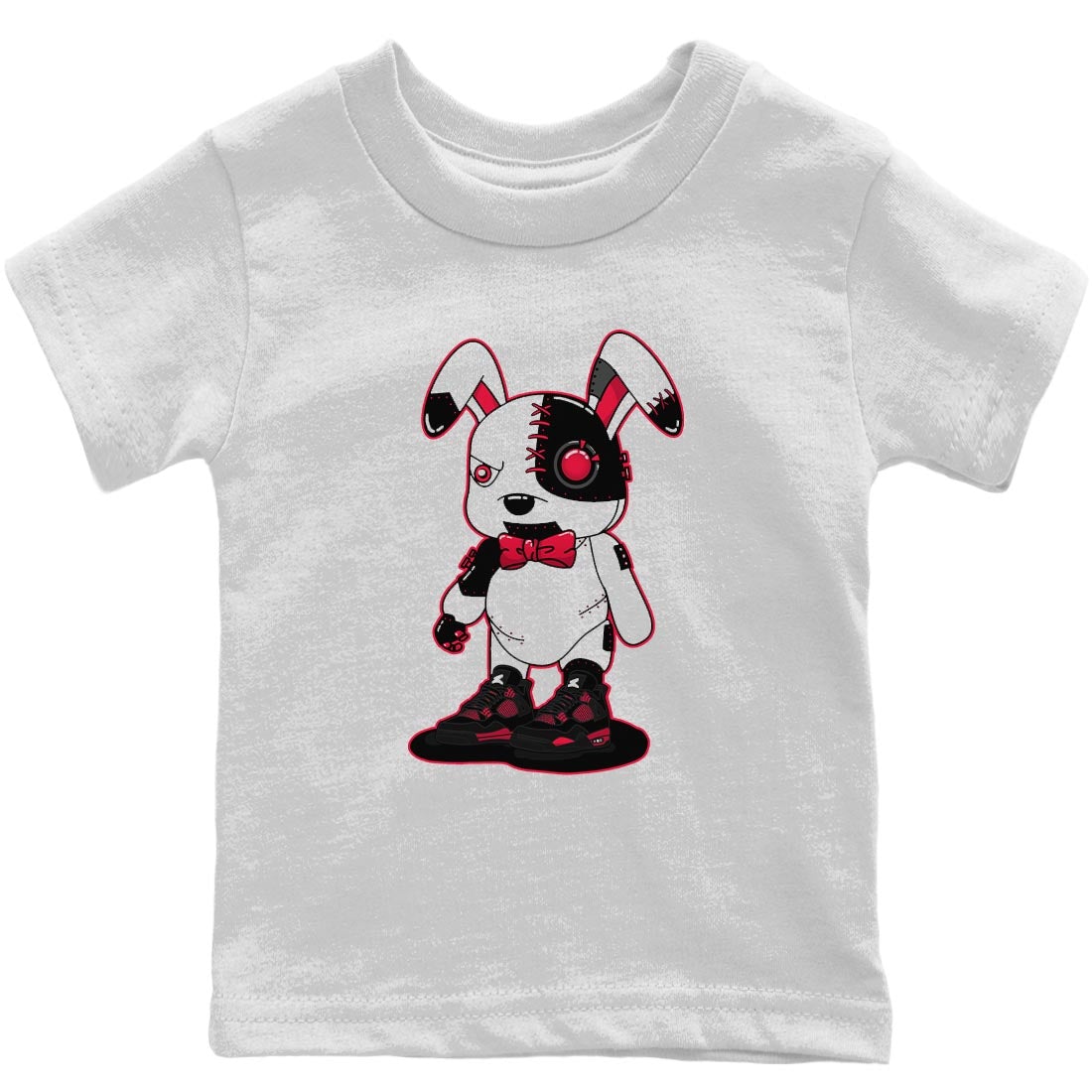 Cyborg Bunny Kids Tops - Air Jordan 4 Red Thunder