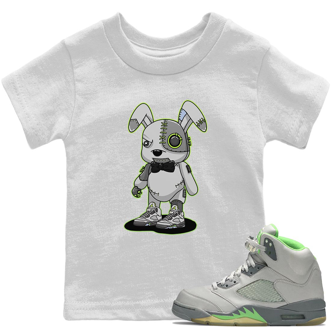Cyborg Bunny Kids Tops - Air Jordan 5 Green Bean