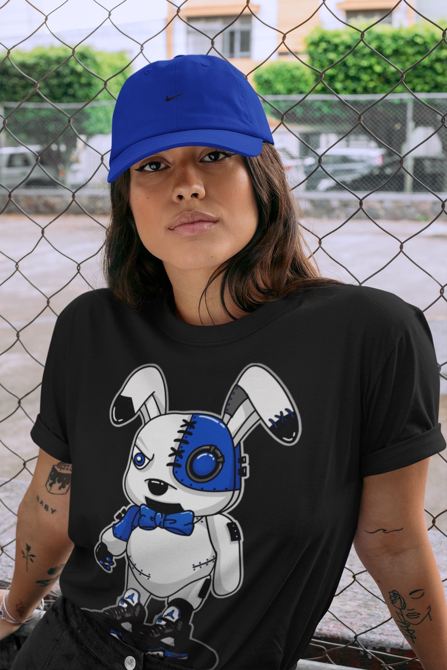 Cyborg Bunny Unisex Tops - Air Jordan 5 Racer Blue