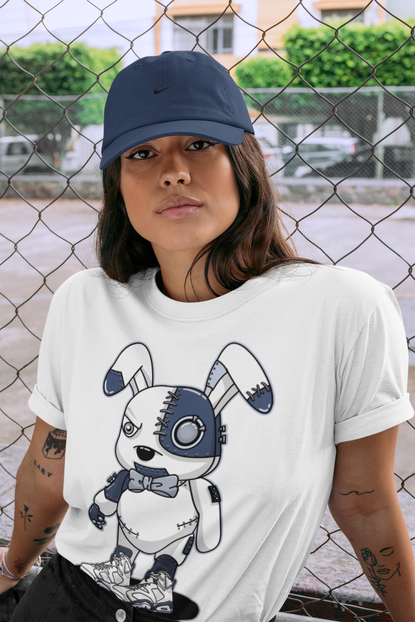 Cyborg Bunny Unisex Tops - Air Jordan 6 Midnight Navy