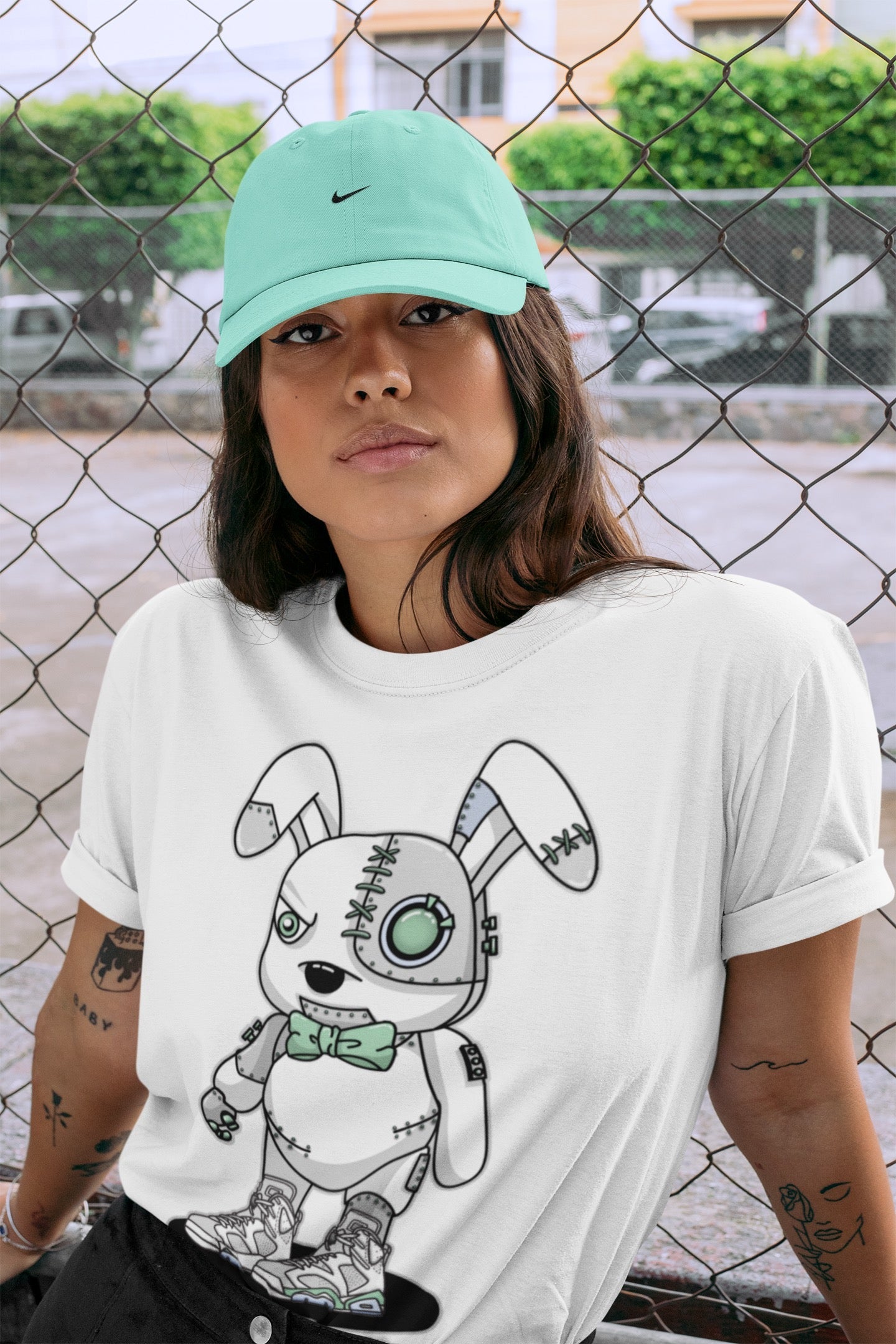 Cyborg Bunny Unisex Tops - Air Jordan 6 Mint Foam