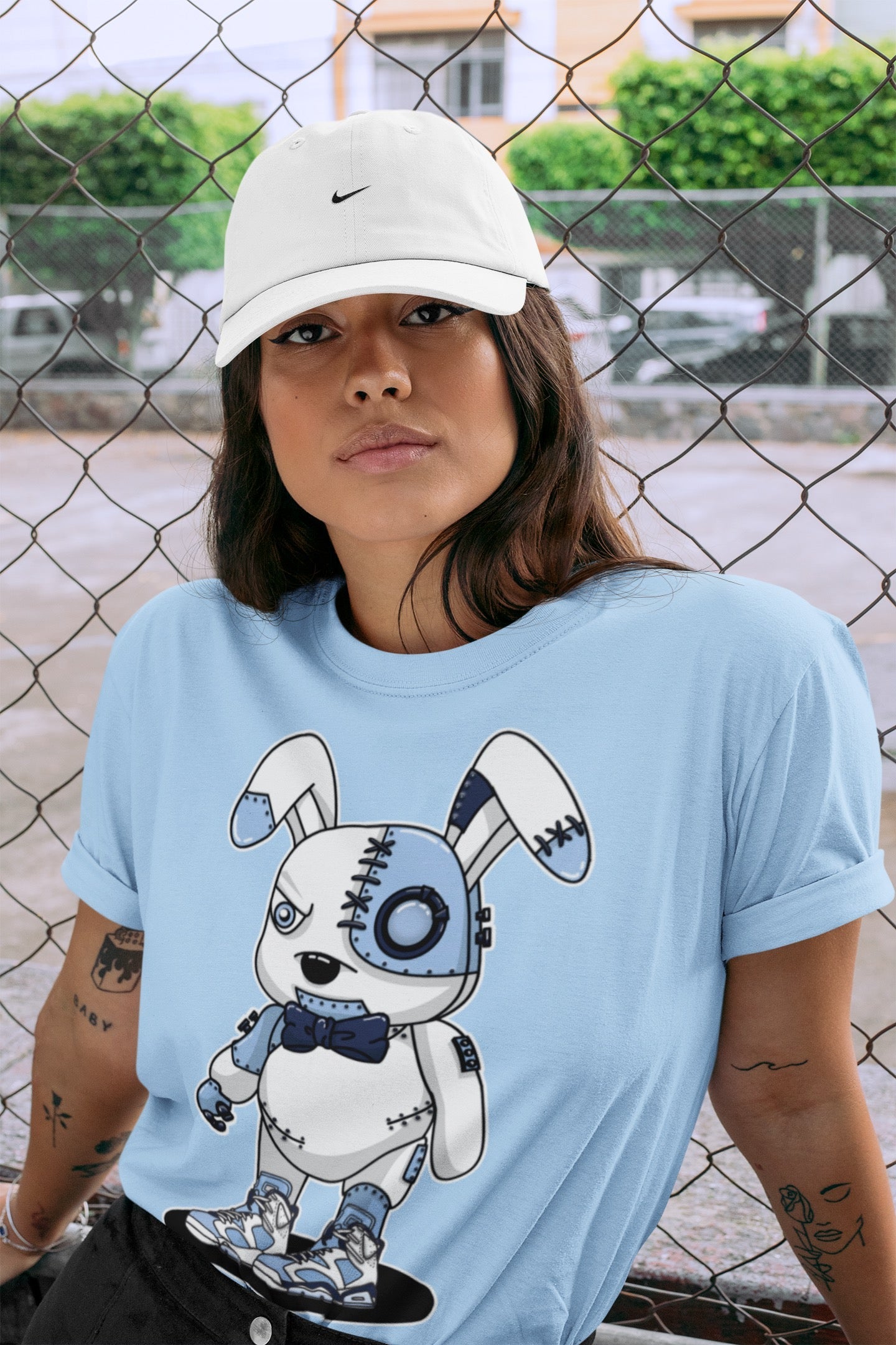 Cyborg Bunny Unisex Tops - Air Jordan 6 UNC
