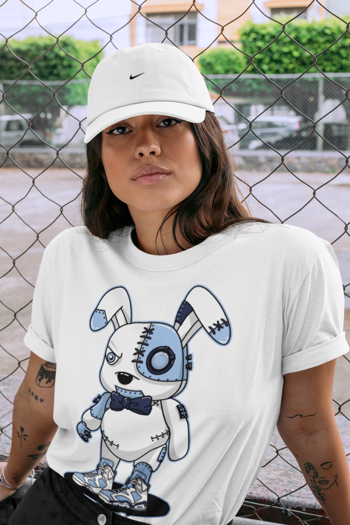 Cyborg Bunny Unisex Tops - Air Jordan 6 UNC