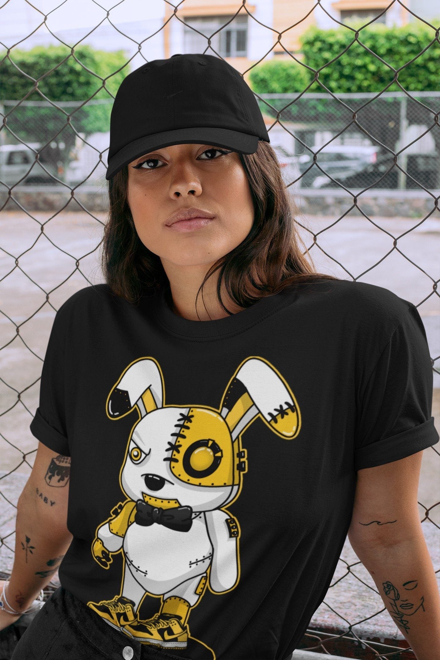 Cyborg Bunny Unisex Tops - Dunk Championship Goldenrod