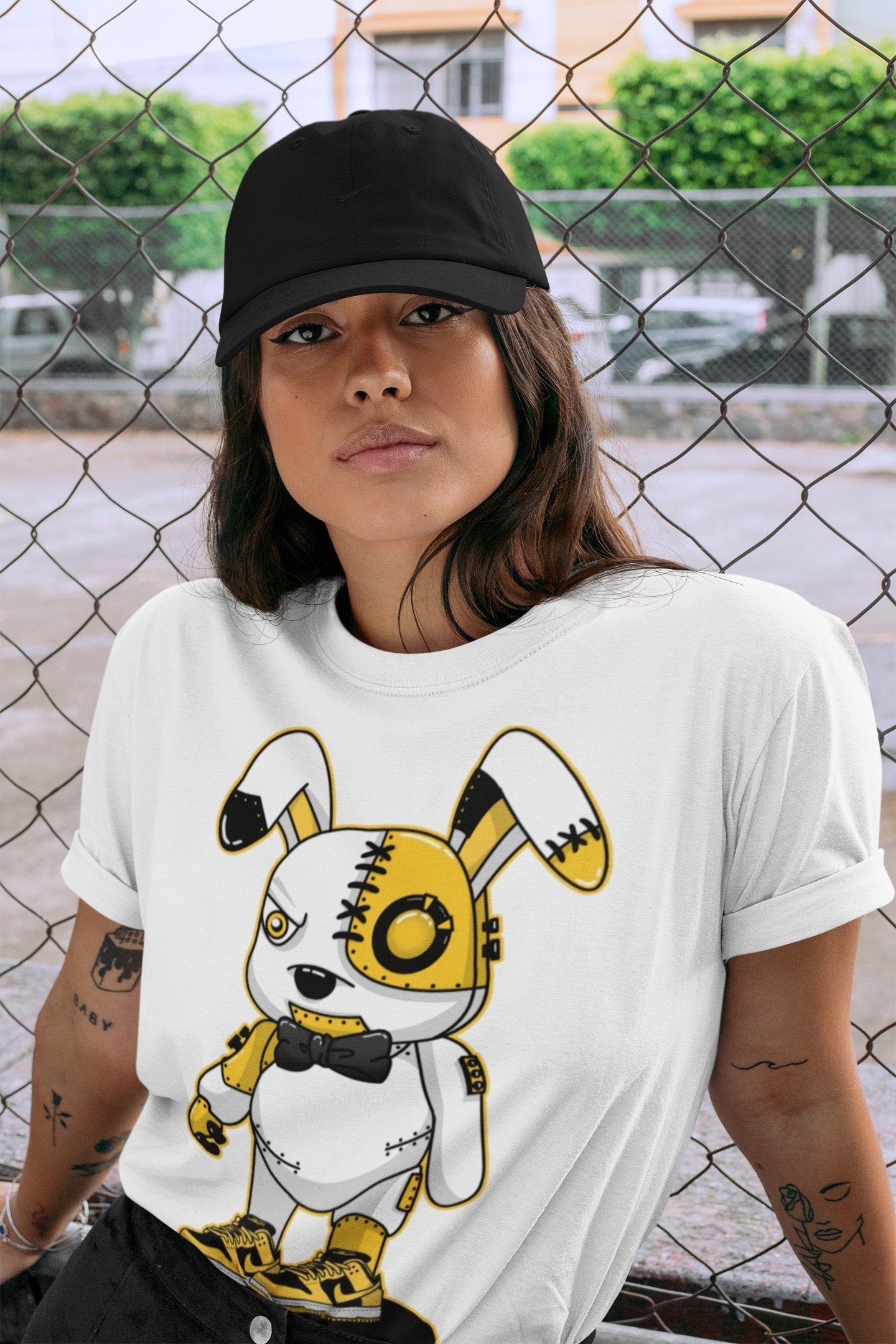 Cyborg Bunny Unisex Tops - Dunk Championship Goldenrod