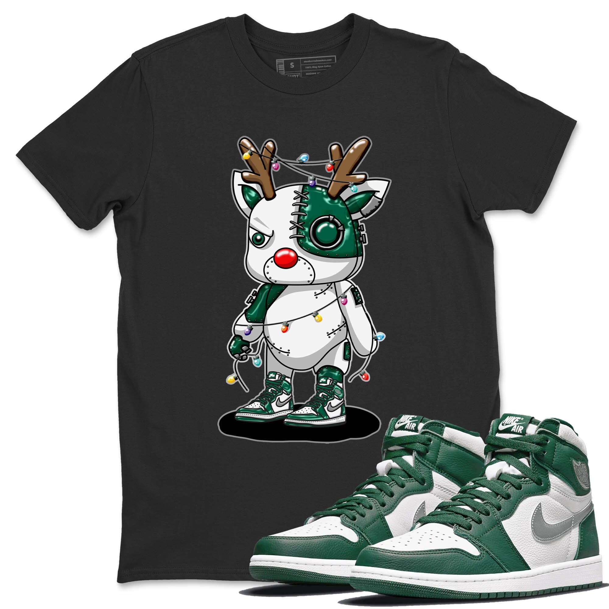 Cyborg Reindeer Unisex Tops - Air Jordan 1 Gorge Green
