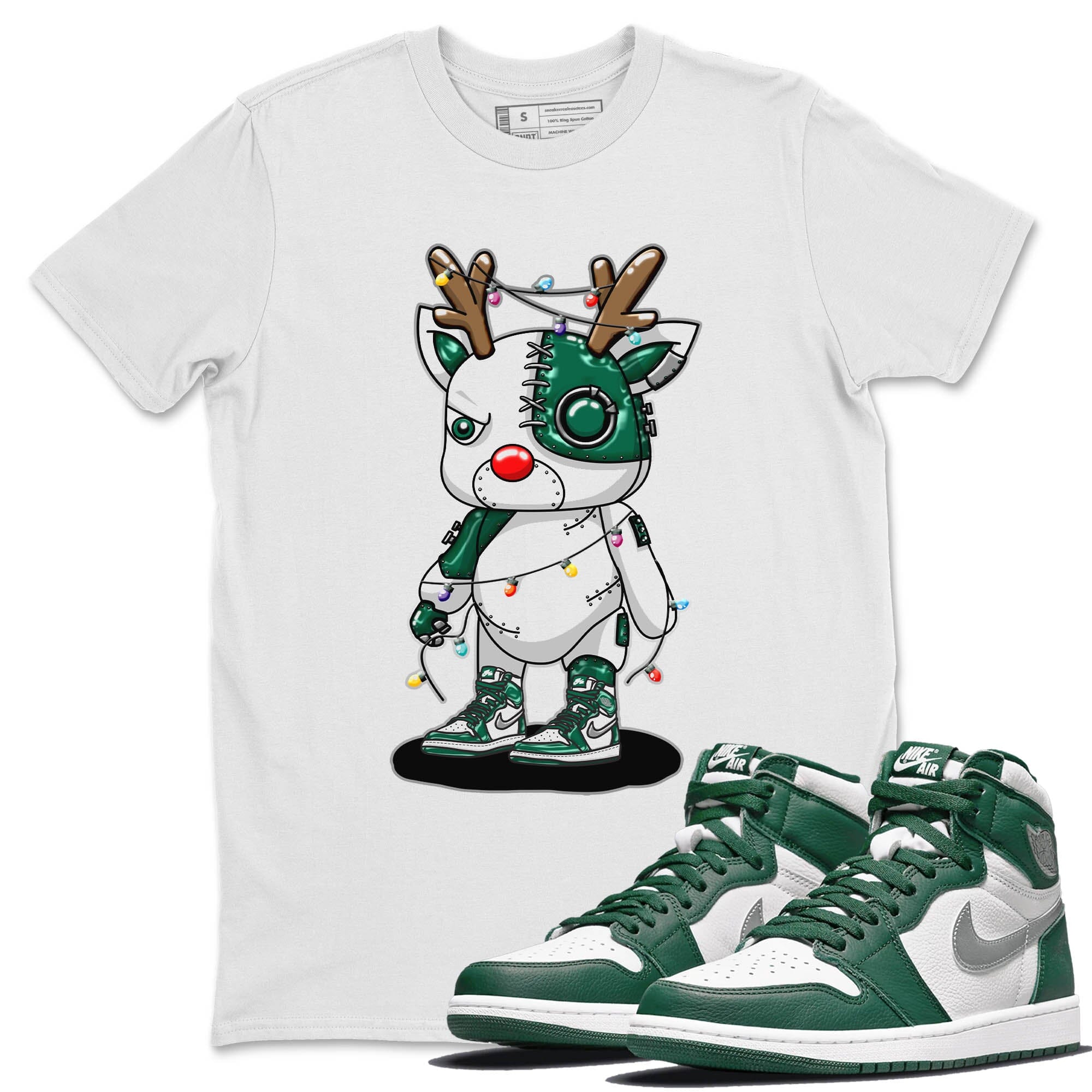 Cyborg Reindeer Unisex Tops - Air Jordan 1 Gorge Green