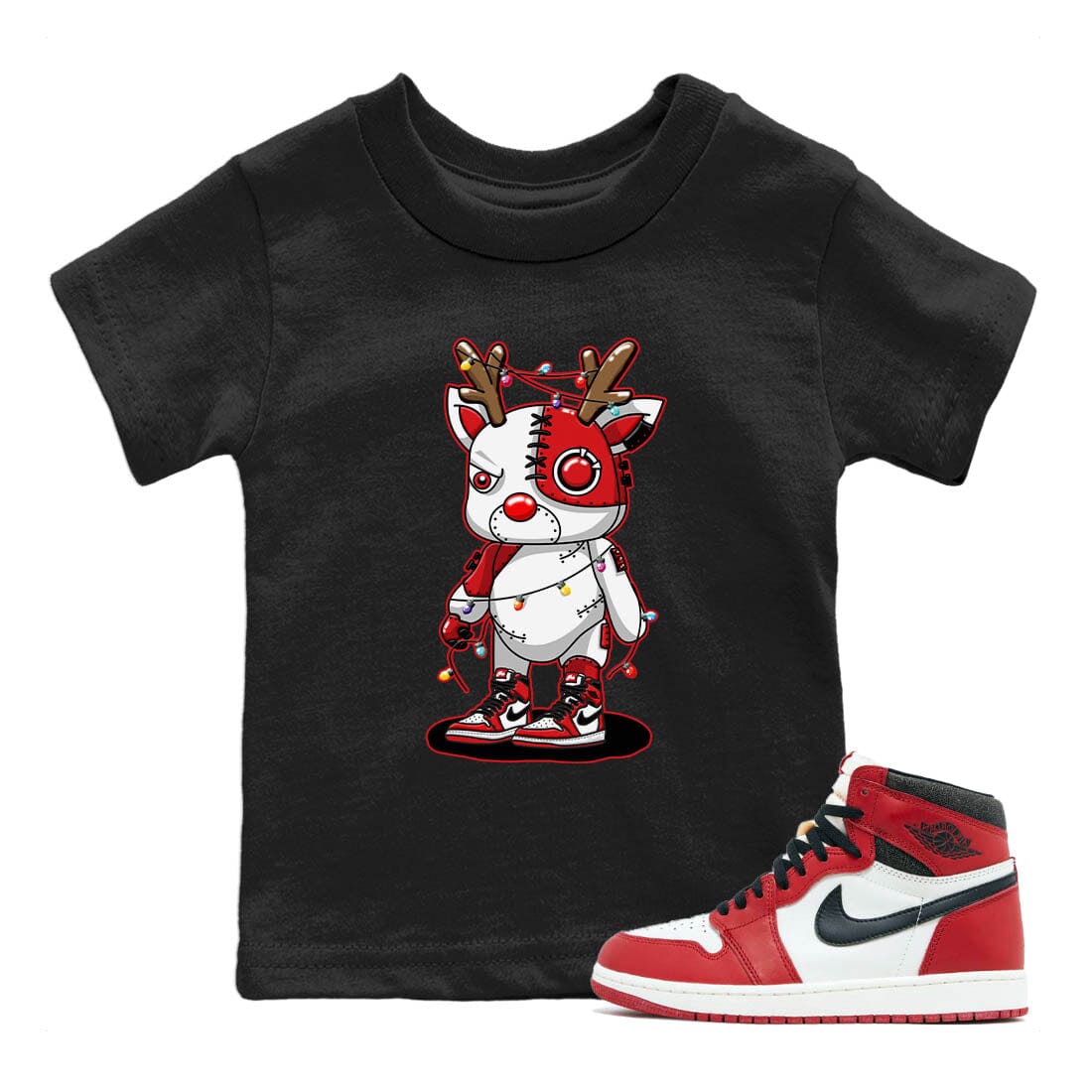 Cyborg Reindeer Kids Tops - Air Jordan 1 Lost & Found