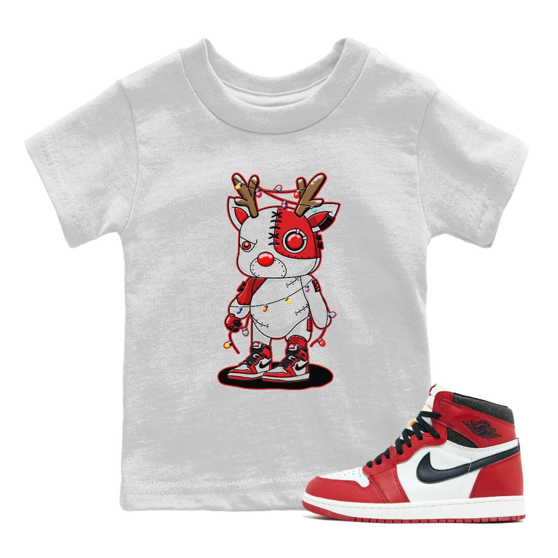 Cyborg Reindeer Kids Tops - Air Jordan 1 Lost & Found