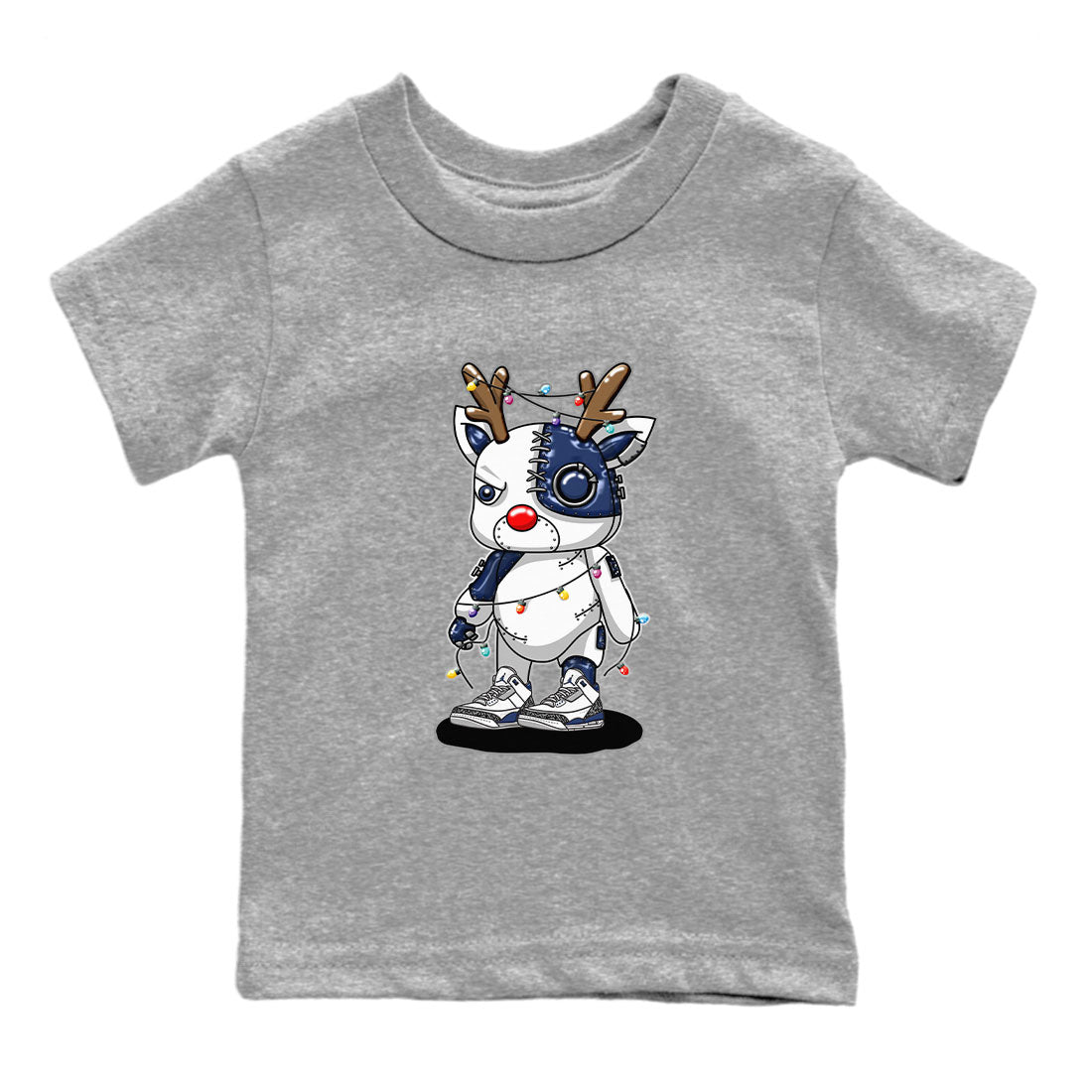 Cyborg Reindeer snkmatch Tees Kids - Air Jordan 3 Midnight Navy 2023