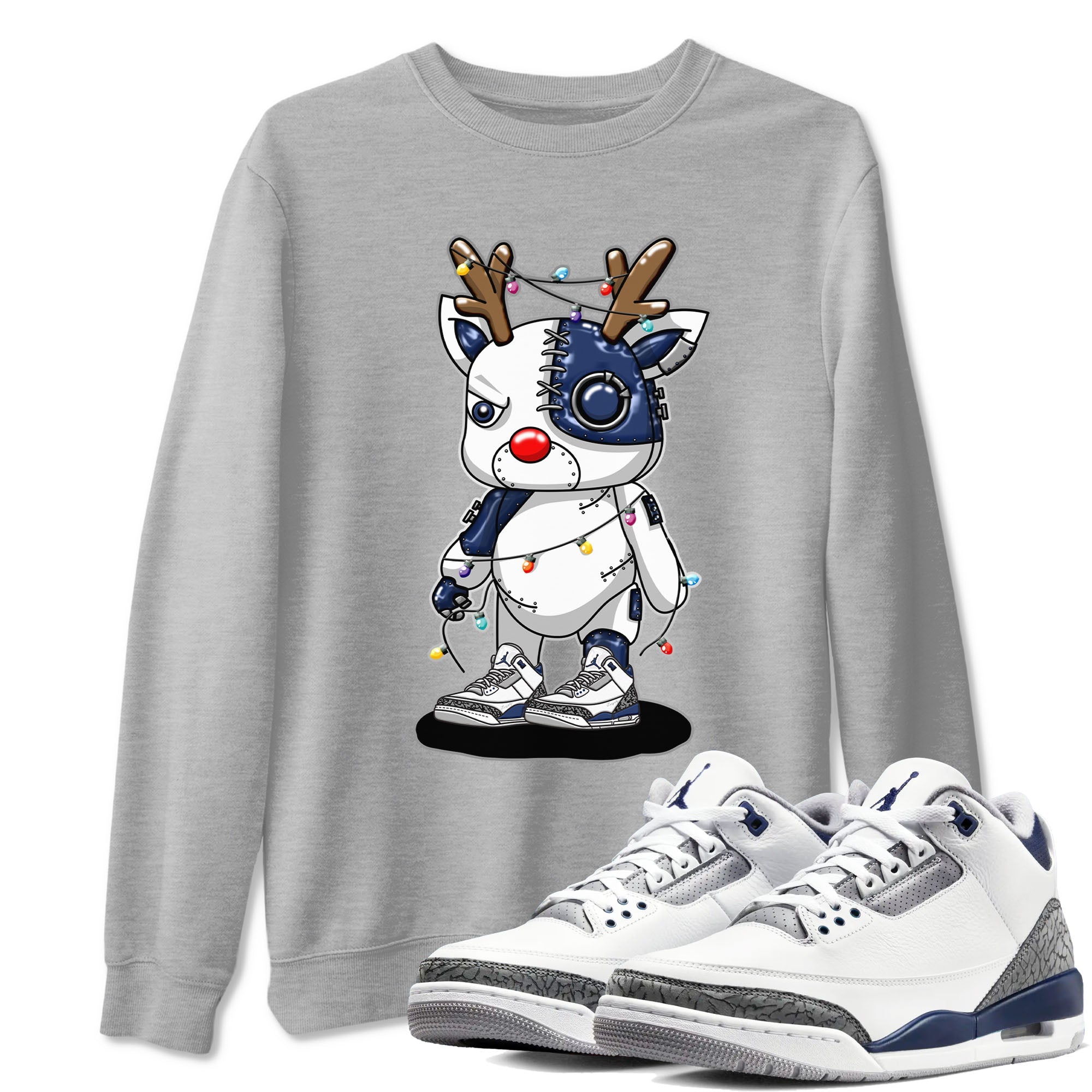 Cyborg Reindeer snkmatch Tees - Air Jordan 3 Midnight Navy 2023